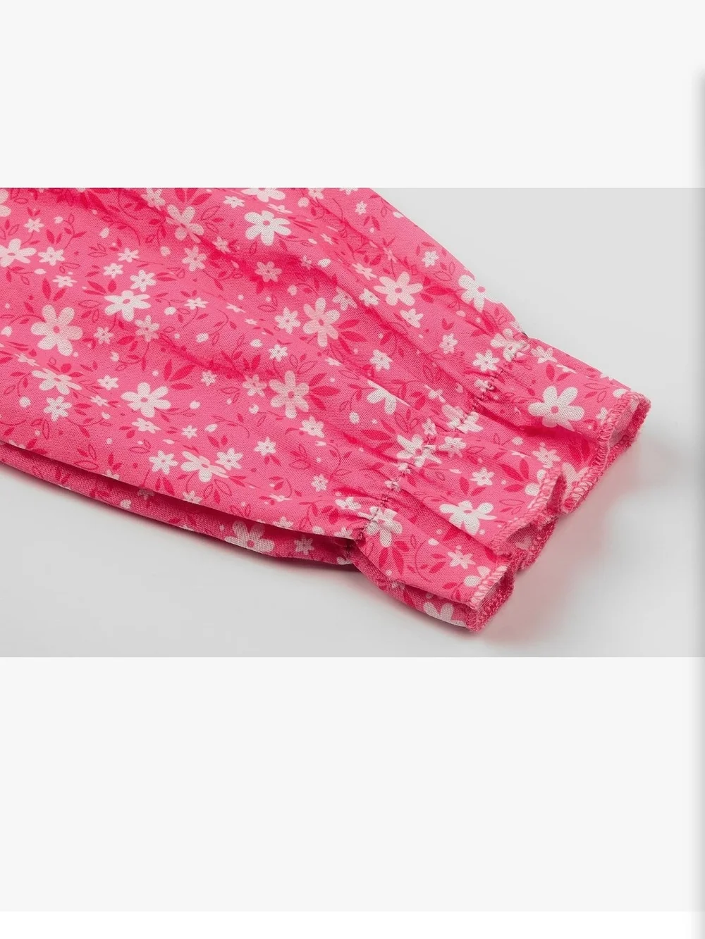 Girls' Pink Floral Pioneer Costume with White Apron and Bonnet